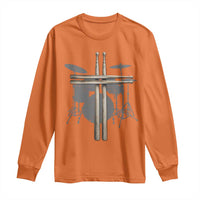 Christian Drummer Long Sleeve Shirt Drum Sticks Cross Percussionist Jesus Church