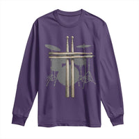 Christian Drummer Long Sleeve Shirt Drum Sticks Cross Percussionist Jesus Church