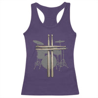 Christian Drummer Racerback Tank Top Drum Sticks Cross Percussionist Jesus Church