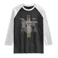 Christian Drummer Raglan Shirt Drum Sticks Cross Percussionist Jesus Church