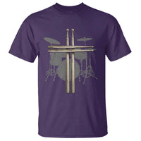 Christian Drummer T Shirt Drum Sticks Cross Percussionist Jesus Church