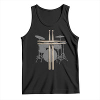 Christian Drummer Tank Top Drum Sticks Cross Percussionist Jesus Church