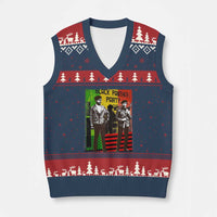 Vintage Black Panther Party V-Neck Knit Sweater Vest Black History Self Defense Huey Newton Bobby Seale - Wonder Print Shop