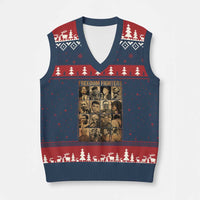 Black Freedom Fighters V-Neck Knit Sweater Vest Huey P. Newton Bobby Seale Black History Month Juneteenth - Wonder Print Shop