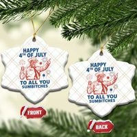 Happy 4th Of July To All You Sumbitches Ceramic Ornament Funny Independence Day Meme