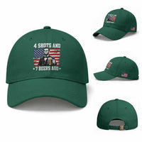 Funny 4th of July Abraham Lincoln Drinking Beer Baseball Cap 4 Shots and 7 Beers Ago Patriotic Independence Day Meme