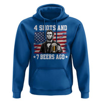 Funny 4th of July Abraham Lincoln Drinking Beer Hoodie 4 Shots and 7 Beers Ago Patriotic Independence Day Meme