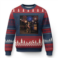 USA 250th Anniversary Cat Ugly Christmas Sweater Funny 4th Of July Independence Day 250 Years 1776 2026 Patriotic Celebration Meme