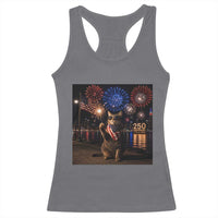 USA 250th Anniversary Cat Racerback Tank Top Funny 4th Of July Independence Day 250 Years 1776 2026 Patriotic Celebration Meme