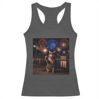 USA 250th Anniversary Cat Racerback Tank Top Funny 4th Of July Independence Day 250 Years 1776 2026 Patriotic Celebration Meme