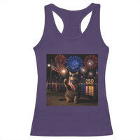 USA 250th Anniversary Cat Racerback Tank Top Funny 4th Of July Independence Day 250 Years 1776 2026 Patriotic Celebration Meme