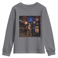 USA 250th Anniversary Cat Youth Sweatshirt Funny 4th Of July Independence Day 250 Years 1776 2026 Patriotic Celebration Meme