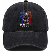 Haiti Soccer 2026 Washed Cotton Baseball Cap World Football Fan Haitian Pride Ayiti