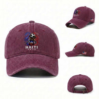 Haiti Soccer 2026 Washed Cotton Baseball Cap World Football Fan Haitian Pride Ayiti