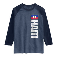Vintage Haitian Flag Raglan Shirt Proud Haitienne Haiti Independence 1804