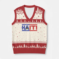 Haiti Flag V-Neck Knit Sweater Vest Vintage Haitian Pride Ayiti Roots
