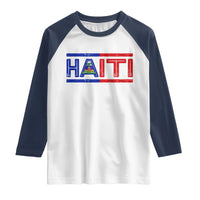 Haiti Flag Raglan Shirt Vintage Haitian Pride Ayiti Roots