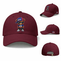 Cute Haiti Baseball Cap Hip Hop Teddy Bear Haitian Flag Ayiti Roots