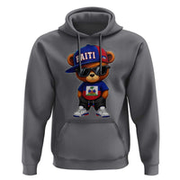 Cute Haiti Hoodie Hip Hop Teddy Bear Haitian Flag Ayiti Roots