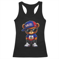 Cute Haiti Racerback Tank Top Hip Hop Teddy Bear Haitian Flag Ayiti Roots