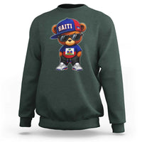Cute Haiti Sweatshirt Hip Hop Teddy Bear Haitian Flag Ayiti Roots