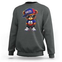 Cute Haiti Sweatshirt Hip Hop Teddy Bear Haitian Flag Ayiti Roots