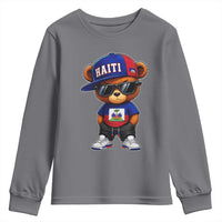 Cute Haiti Youth Sweatshirt Hip Hop Teddy Bear Haitian Flag Ayiti Roots