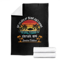 Vintage 50th Birthday Throw Blanket Retro 1976 Limited Edition 50 Year Old