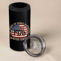 50th Birthday 4 in 1 Can Cooler Tumbler Vintage 1976 50 Year Old Birthday USA Flag