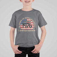 50th Birthday T Shirt For Kid Vintage 1976 50 Year Old Birthday USA Flag
