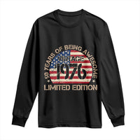 50th Birthday Long Sleeve Shirt Vintage 1976 50 Year Old Birthday USA Flag