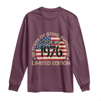 50th Birthday Long Sleeve Shirt Vintage 1976 50 Year Old Birthday USA Flag