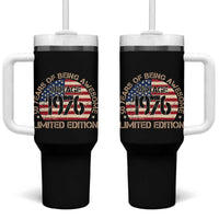 50th Birthday Tumbler With Handle Vintage 1976 50 Year Old Birthday USA Flag