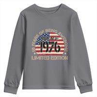 50th Birthday Youth Sweatshirt Vintage 1976 50 Year Old Birthday USA Flag