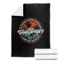 50th Birthday Gifts Throw Blanket Vintage 1976 50 Year Old Birthday