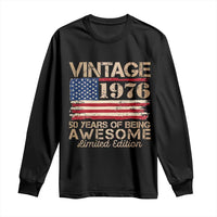 Vintage 1976 Birthday Long Sleeve Shirt 50 Years Of Being Awesome USA Flag