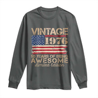 Vintage 1976 Birthday Long Sleeve Shirt 50 Years Of Being Awesome USA Flag
