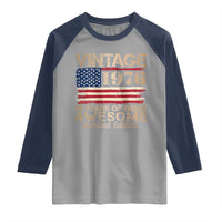 Vintage 1976 Birthday Raglan Shirt 50 Years Of Being Awesome USA Flag