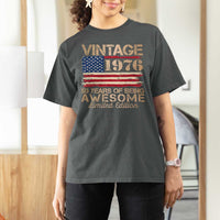 Vintage 1976 Birthday T Shirt For Women 50 Years Of Being Awesome USA Flag