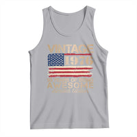 Vintage 1976 Birthday Tank Top 50 Years Of Being Awesome USA Flag