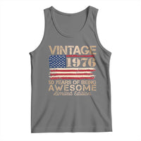 Vintage 1976 Birthday Tank Top 50 Years Of Being Awesome USA Flag
