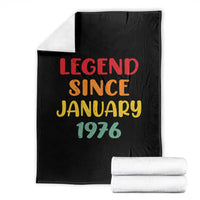 Legend Since January 1976 Throw Blanket Vintage Retro 50th Birthday Gifts 50 Years Old
