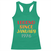 Legend Since January 1976 Racerback Tank Top Vintage Retro 50th Birthday Gifts 50 Years Old