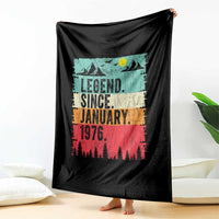Vintage 1976 Birthday Throw Blanket Retro 50th Birthday Gifts 50 Years Old