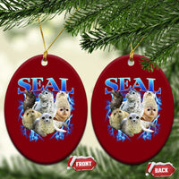 Baby Seals Ceramic Ornament Retro Sea Dog Bootleg Vintage Graphic 90s