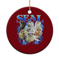 Baby Seals Ceramic Ornament Retro Sea Dog Bootleg Vintage Graphic 90s