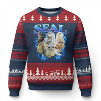 Baby Seals Ugly Christmas Sweater Retro Sea Dog Bootleg Vintage Graphic 90s