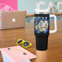 Baby Seals Tumbler With Handle Retro Sea Dog Bootleg Vintage Graphic 90s
