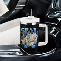 Baby Seals Tumbler With Handle Retro Sea Dog Bootleg Vintage Graphic 90s