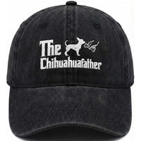 Chihuahua Dad Washed Cotton Baseball Cap Fathers Day Gifts For Dog Lovers